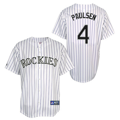 Ben Paulsen #4 Youth Baseball Jersey-Colorado Rockies Authentic Home White Cool Base MLB Jersey